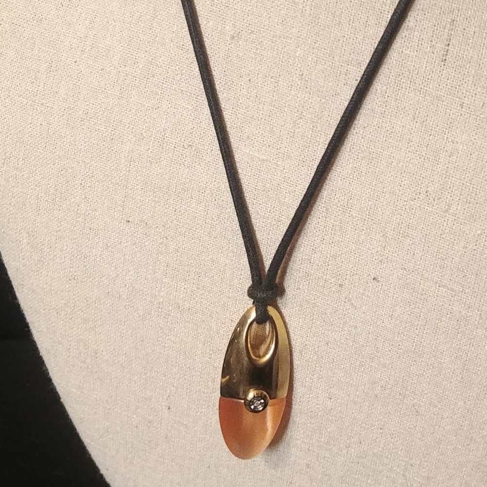 Morellato Gold tone Peach Cateye Pendant Necklace
